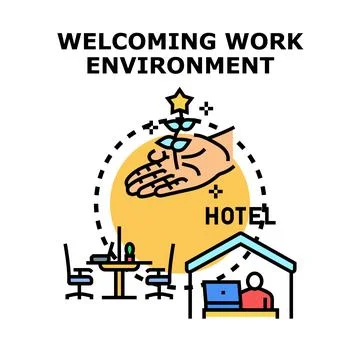 Welcoming work environment concept establishing corporate culture Stock Illustration