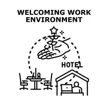 Welcoming work environment concept establishing corporate culture Stock Illustration