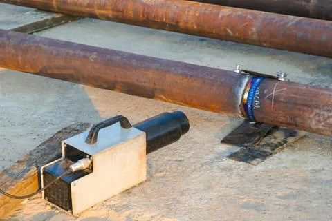 Weld inspection Weld defect.  Stock Photos