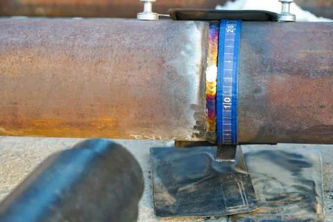 Weld inspection Weld defect.  Stock Photos