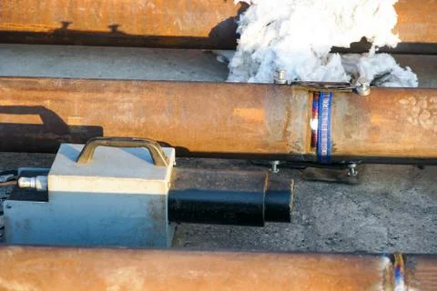 Weld inspection Weld defect.  Stock Photos