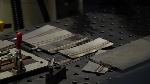 Weld on a metal plate Stock Footage 291512801