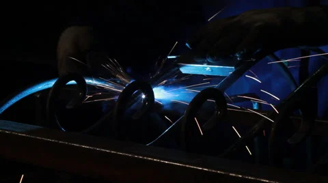 Welded steel construction Stock Footage 50961792