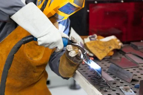 Welder in action. welding. Foto stock