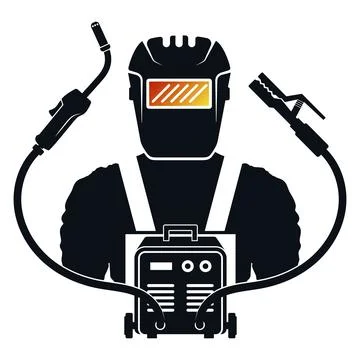 Welder and electric welding machine symbol 스톡 일러스트
