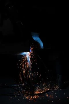 Welder on black background Stock Photos