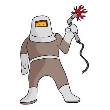 Welder with blowtorch Stock Illustration