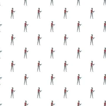 Welder character pattern with safety helmet and tool 库存插图