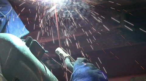 Welder up close Video stock 489200