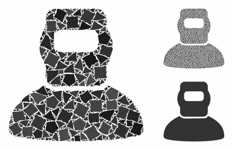 Welder Composition Icon of Ragged Items 스톡 일러스트