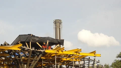 Welder on a construction site in 4K Stock Footage 140619271