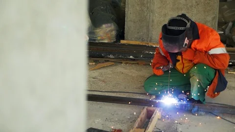 The welder on the construction site Stock Footage 107328265