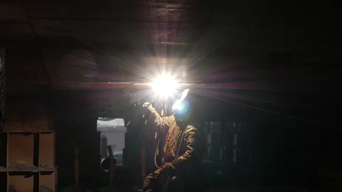 Welder in the dock Video stock 87545441