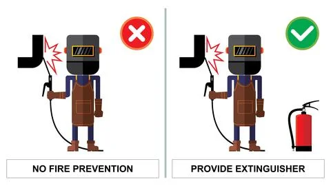 Welder doing hot work. Stock Illustration