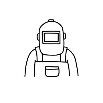 Welder doodle icon, vector illustration Illustrazione stock