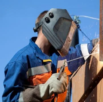 Welder during operation Stock Photos