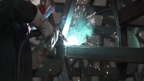 Welder engineer workshop Stock Footage 74877078