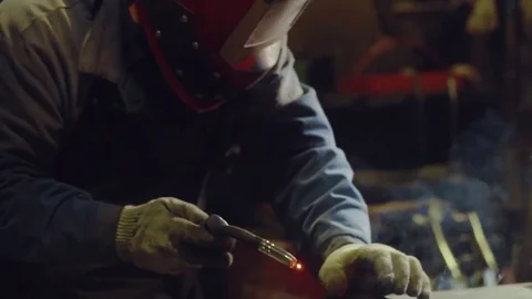 Welder in a factory Stock-Footage 70282718