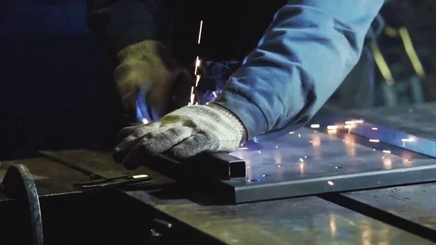 Welder in a factory Stock Footage 70282810