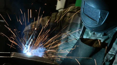 Welder at factory workshop Stock Footage 37805805
