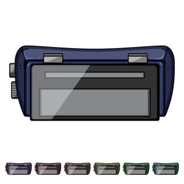 Welder goggles welding cartoon vector graphic Stock Illustration