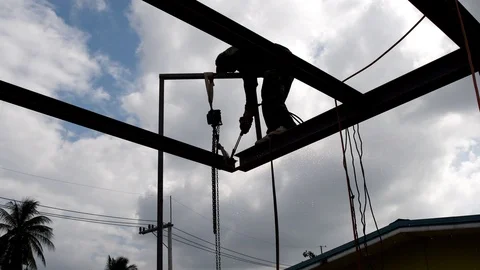Welder iron at work in construction site Stock-Footage 98973397