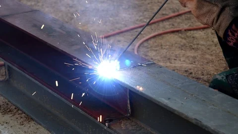 Welder iron at work in construction site Stock Footage 99021133
