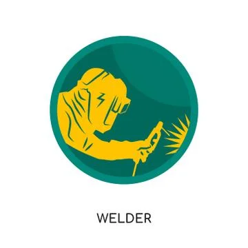 Welder logo isolated on white background for your web, mobile and app design Illustrazione stock