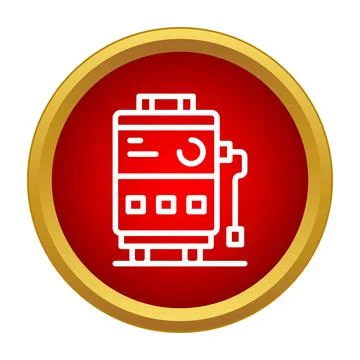 Welder machine icon outline on red background Ilustración de archivo