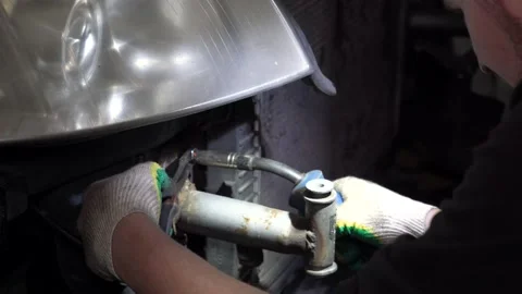 Welder makes a car Stock Footage 139747253