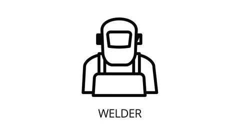 Welder man icon animation Stock Footage 152641794
