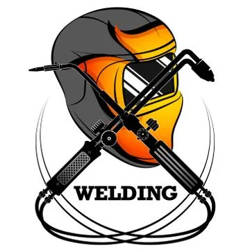 Welder mask and welding machine Stock Illustration