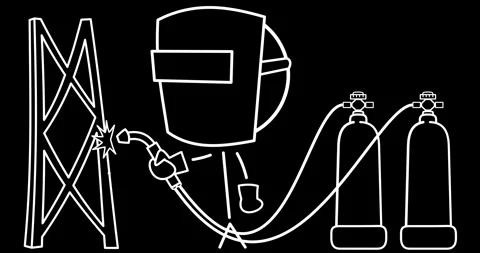 Welder in mask 動画素材 297468626