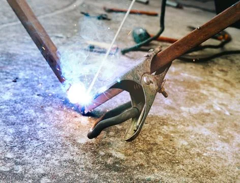 The welder negative clamp Foto stock