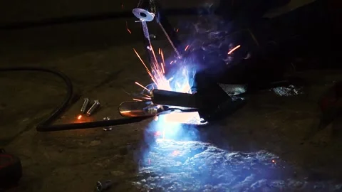 The welder performs welding Stock Footage 220874964