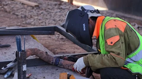 Welder in the process of work. Stock Footage 246923783