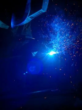 Welder with protective mask Stock Photos