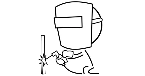 Welder in protective mask at the workplace Stock Footage 297439673