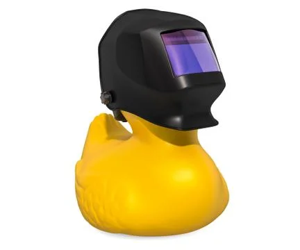 Welder Rubber Duck, 3D rendering Stock Illustration