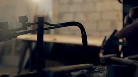 Welder Sets Fire to the burner 스톡 동영상 76399570