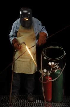 Welder standing Foto stock