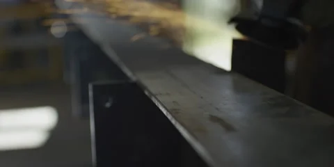 Welder using circular saw in workshop Stock-Footage 67023920