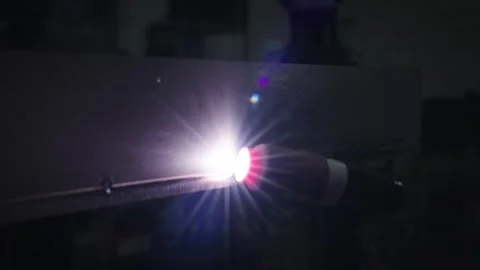 Welder using tig welding torch on metal Stock Footage 319017141