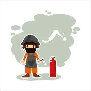 Welder in vector format. Stock Illustration