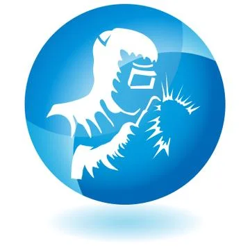 Welder Welding Industrial Work Button Stock Illustration