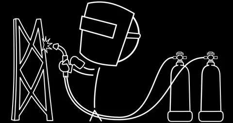 Welder with welding machine Stock Footage 297426906