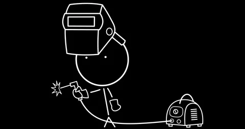 Welder with welding machine Stock Footage 297514359