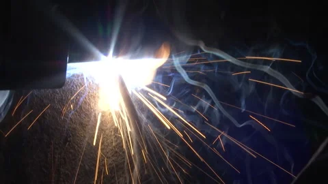 Welder welding metal. Stock Footage 210478383