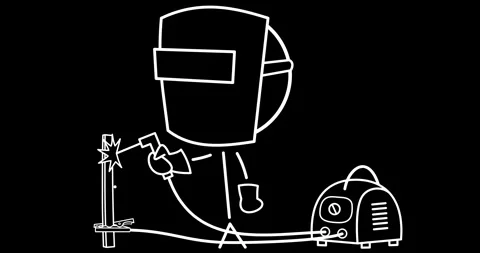 Welder welds metal Stock Footage 297468497