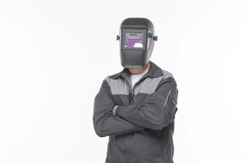 Welder on a white background Stock Photos